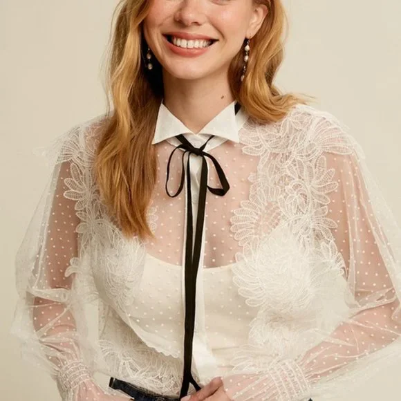 NEW- HARRIET LACE BLOUSE - Picture 6 of 6